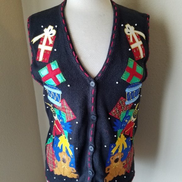 Bobbie Brooks Christmas Knit Sweater Vest - Picture 2 of 8